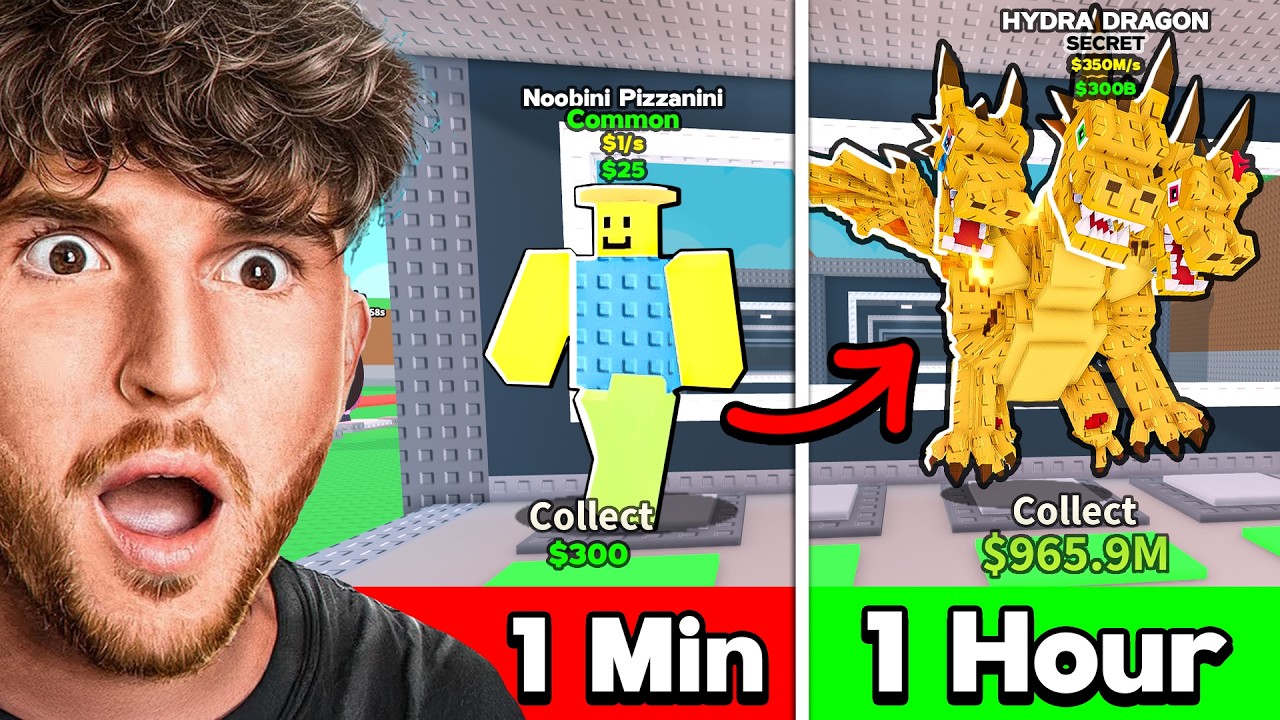 Trading a NOOBINI to a DRAGON in 1 Hour in Steal a Brainrot..