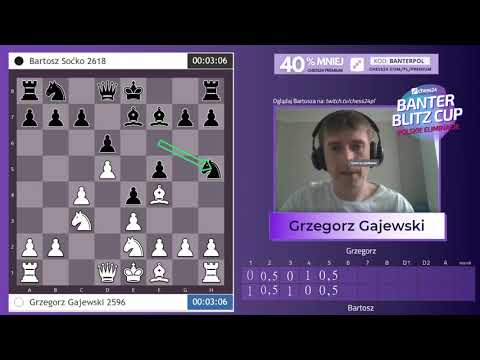Polskie Eliminacje Banter Blitz Cup: Gajewski vs. Soćko |  Komentuje Grzegorz Gajewski