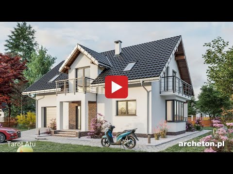 Projekt domu Tarot Atu - archeton.pl - z użytkowym poddaszem 186,9 m2