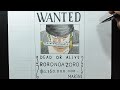 how to draw Zoro wanted poster