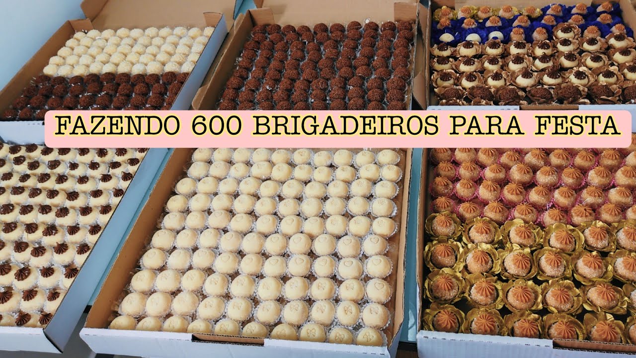 PRODUÇÃO DE 600 DOCINHOS PARA UM ANIVERSÁRIO - 4 SABORES DE BRIGADEIROS TRADICIONAIS