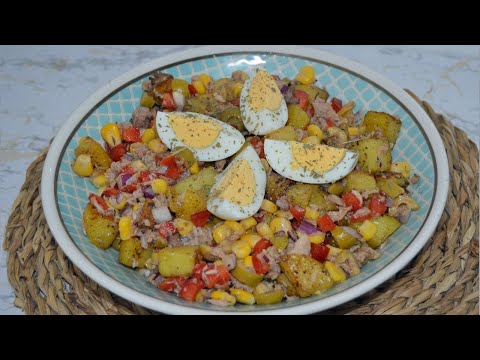 ENSALADA TIBIA DE PATATA y ATÚN, UNA CENA DELICIOSA