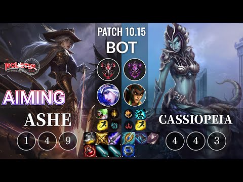 KT Aiming Ashe vs Cassiopeia Bot - KR Patch 10.15