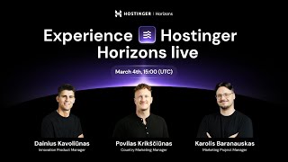 🔴 Hostinger Horizons: Transform Your Ideas into Web Apps without Coding