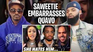 Saweetie EMBARRASSES Quavo after CATCHING STRAY in his Chris Brown DISS