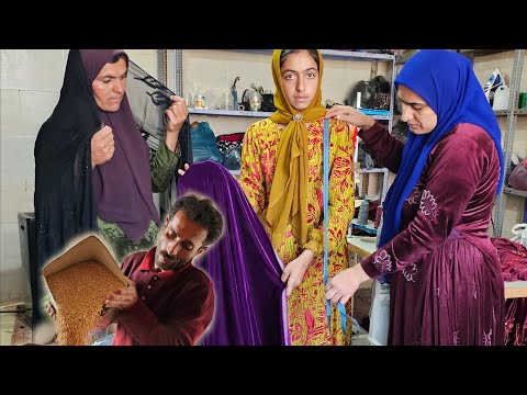 Leila's family and sewing clothes in the tailoring shop