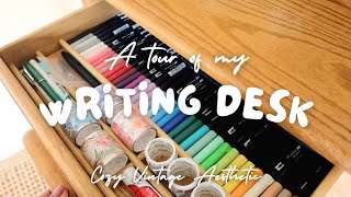 a tour of my cozy vintage aesthetic WRITING DESK ✨ cozy vibes
