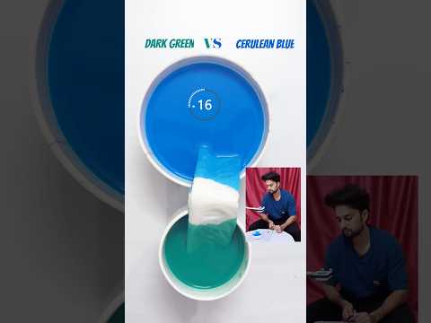 Which Colour Will Be Over Power ? Cerulean Blie vs Green #colourmixing #artvideos #art