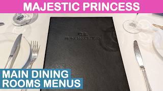 Majestic Princess: Main Dining Rooms Full Menus - Summer 2025
