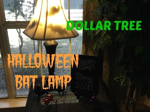Dollar Tree Halloween Bat Lamp Tutorial