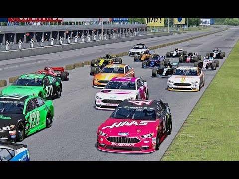 All F1 2018 Cars vs All Nascar Cars - Old Monza