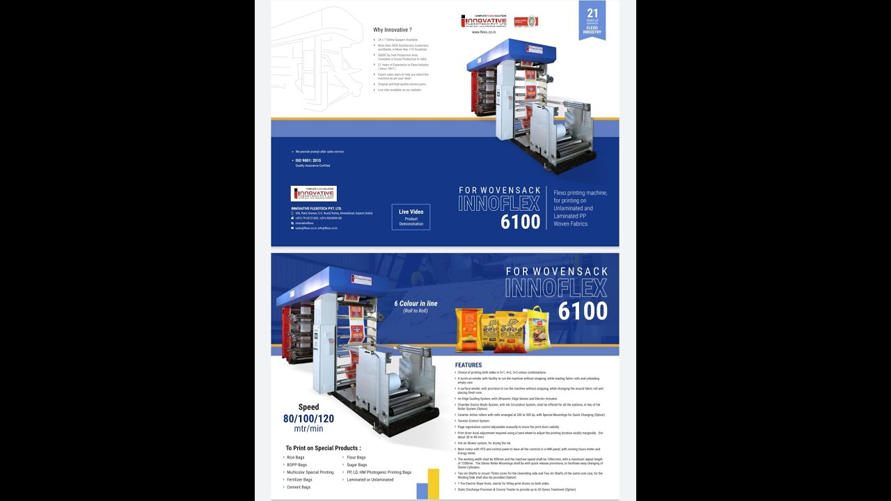 6 Innovative   (Roll to Roll) 6 colour Flexo Printing machine