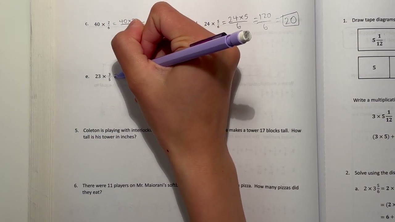 Eureka Math Grade 4 Module 5 Lesson 36 | #mathwithaubrey #homework
