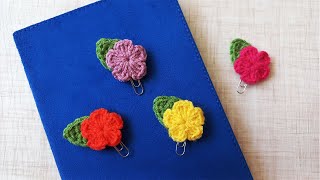 simple & easy flower bookmark crochet | crochet flower bookmark