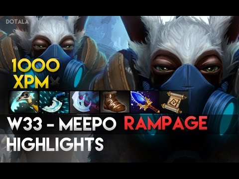 w33 Meepo Ranked Gameplay | Rampage | Dota 2