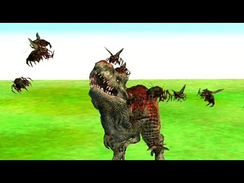 Swarm Bug VS T-rex (dinosaur battle) - Animal Revolt Battle Simulator