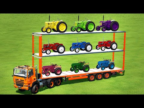 TRANSPORT COLORED MINI ZETOR, PORSCHE & VOLVO TRACTORS WITH TATRA TRUCK - Farming Simulator 22