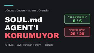 SOUL.md Agent'ı Korumuyor | Hermes Üzerinde Ölçtüm 🔓