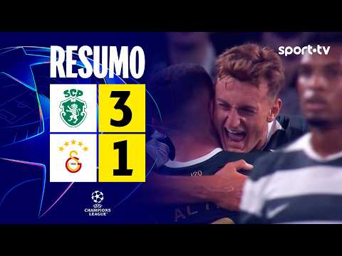 Resumo: Sporting 3-1 Galatasaray - UEFA Champions League 2026/27 | sport tv