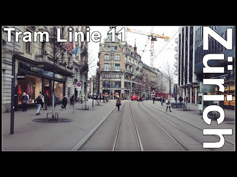 Zürich Tram Linie 11 / von der  Bahnhofstrasse/HB zur Zürich  Rehalp,  Stadt Zürich, Schweiz 2021
