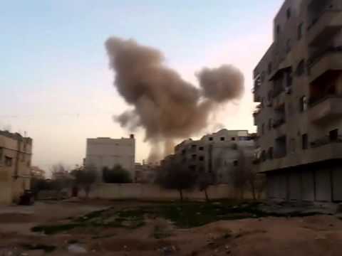 قصف بطيران الميغ الحربي استهداف بلدة عين ترما في ريف دمشق