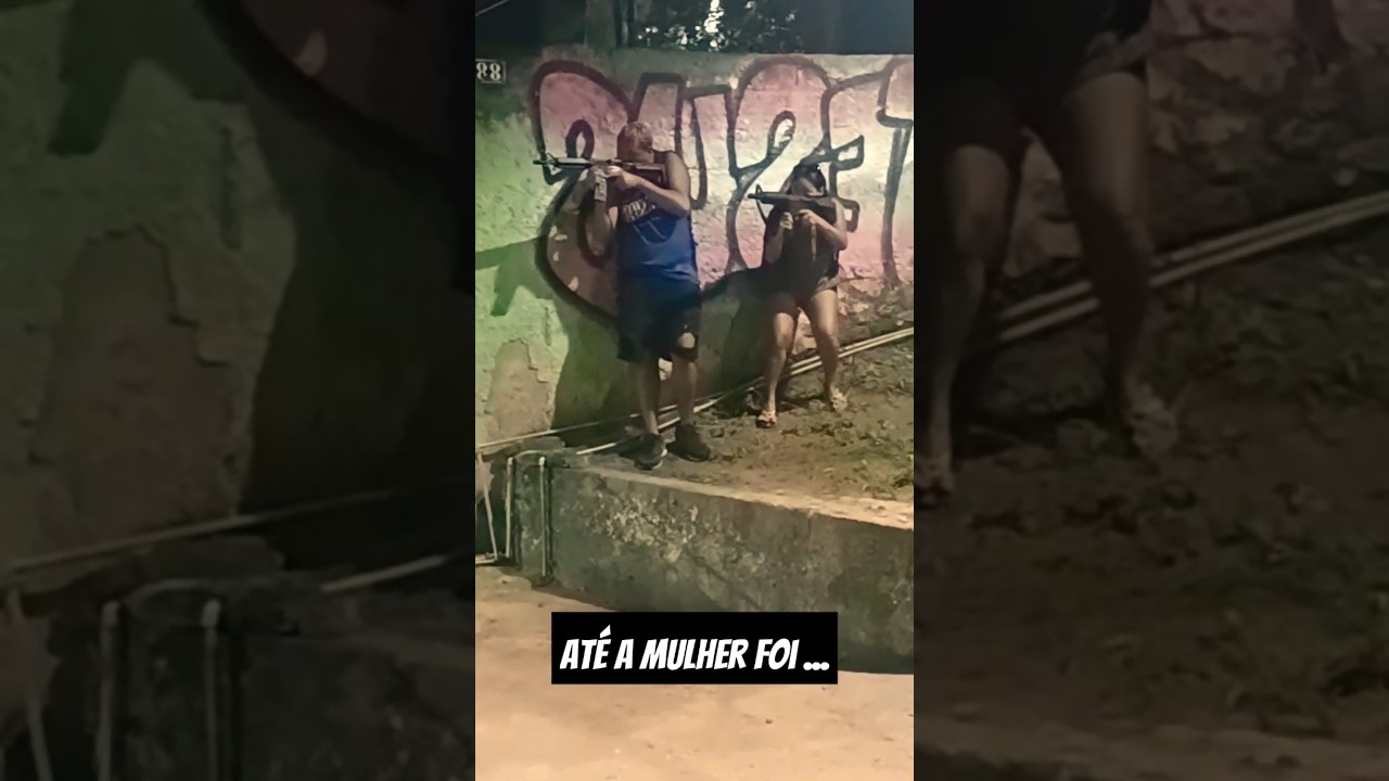 Mulher com M4 defende a favela da invasão #policia #airsoft #webserie