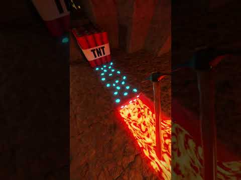 Realistic TNT vs Lava in The Cave / Minecraft RTX #minecraft #shorts