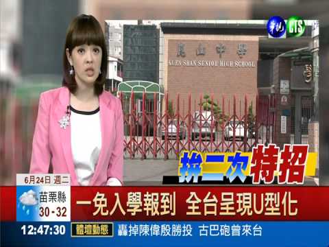 一免入學報到 全台呈現U型化