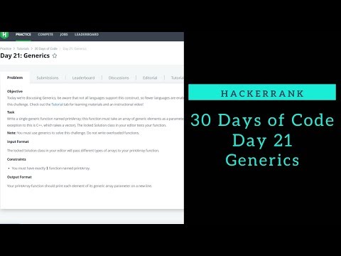 Generics Hackerrank Day 21 Python