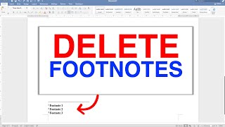 How to delete Footnotes in Word