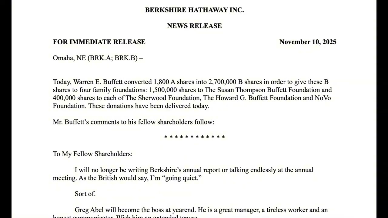 Warren Buffett’s Final CEO Letter — Full Audiobook (2025)