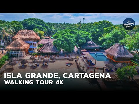 Walking Tour 4K | Isla Grande, Caribbean Cartagena - Colombia