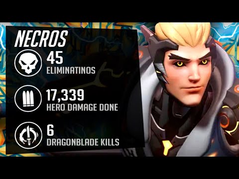 FASTEST GENJI NECROS GOES INSANE WITH - 45 ELIMS! POTG! OVERWATCH 2 TOP 500 SEASON 3