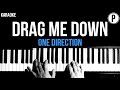 Drag Me Down Karaoke One Direction Slowed Acoustic Piano Instrumental