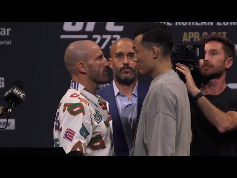 Alexander Volkanovski Demands Presser Faceoff With Korean Zombie, Rips Off Shirt | UFC 273