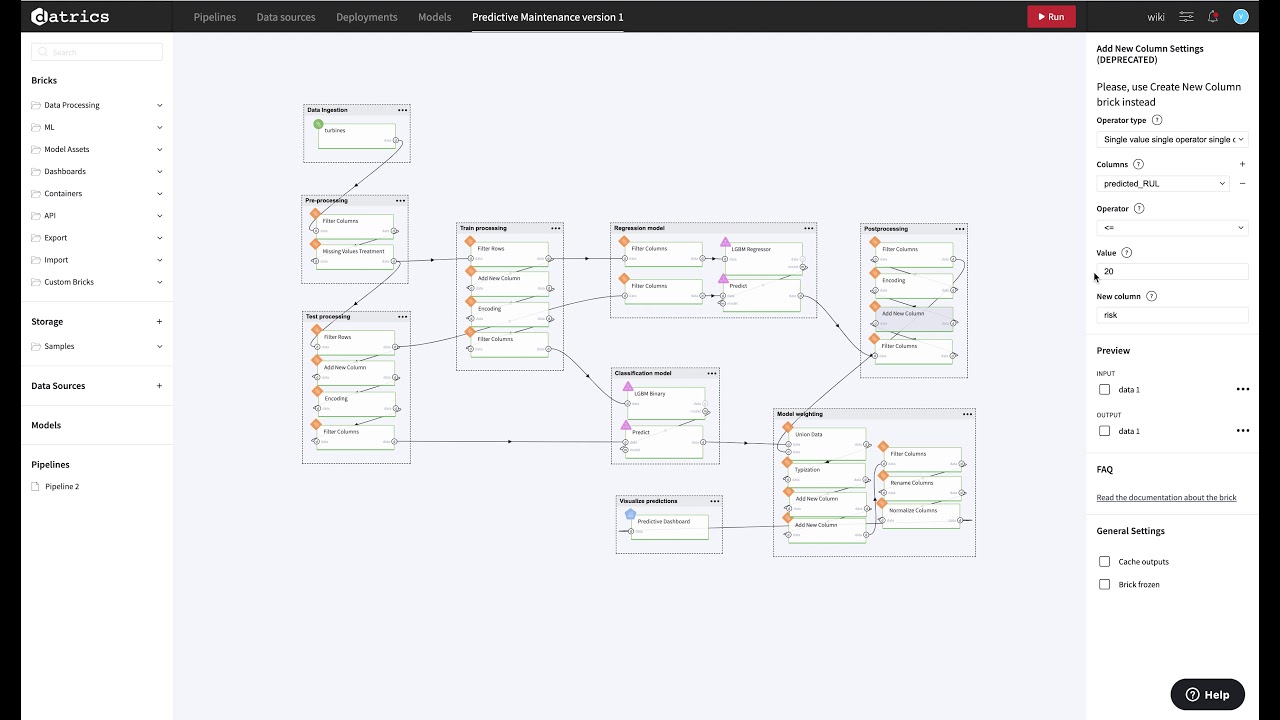 Predictive Maintenance on Datrics