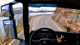 POV Driving Scania S560 - Norway Flesnes. Road 83.