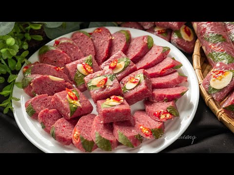 [ENG SUB] Cách làm Nem Chua ăn Tết dai giòn không bị bỡ, bất bại luôn các bạn ơi | Fermented Beef