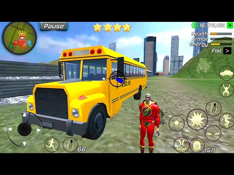 Amazing Powerhero New York Gangster City - School Bus Driving at Vegas City - Android Gameplay