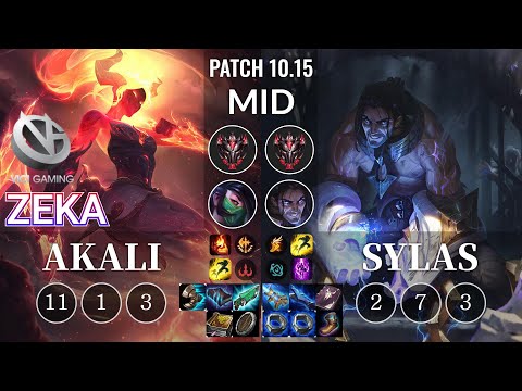 VG Zeka Akali vs Sylas Mid - KR Patch 10.15