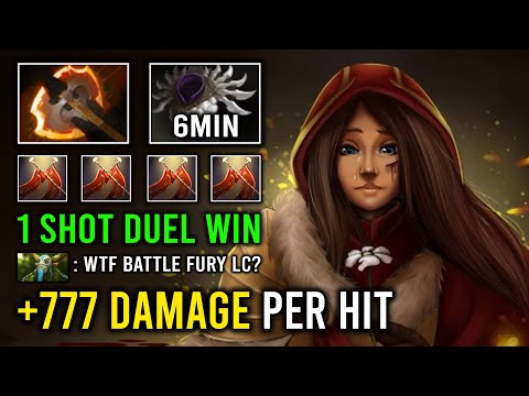 +777 DAMAGE PER HIT Battle Fury Cleave Hit Like a Truck 1 Shot Duel Legion Commander Dota 2