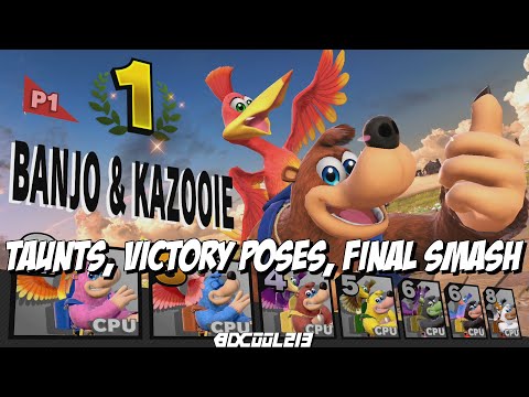 Banjo & Kazooie - All Taunts, Final Smash & Victory Poses | Super Smash Bros Ultimate