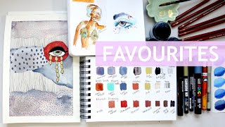🎉 Favourite Colour Palette: Abstract Art and Schiaparelli Inspiration ♥️ #swatches #derwentdrawing