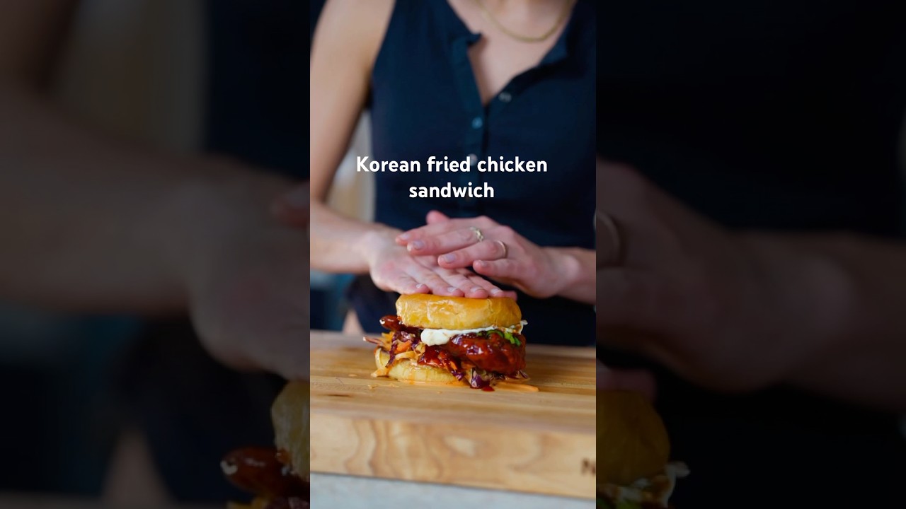 Korean fried chicken sandwich #cooking #friedchicken