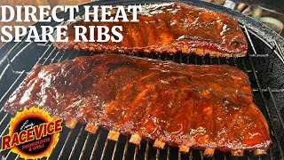 SIMPLE & DELICIOUS!! Direct Heat Cooked Spare Ribs On Weber Smokey Mountain!!