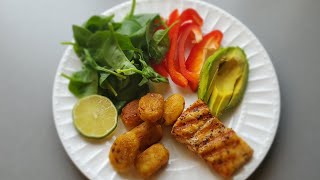 AMERICAN MEAL COMBO: POTATOES TOTS | SALMON FISH FRY   #kanakgoswamirecipe