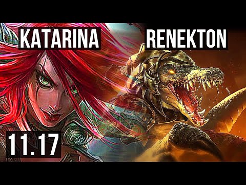 KATARINA vs RENEKTON (MID) | 3.1M mastery, Quadra, 1200+ games, Godlike, 16/5/9 | KR Master | v11.17