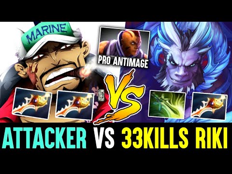Attacker Master Tier Kunkka ft Pro Antimage vs 33 Kills Riki - Intense Rapier Game Dota 2