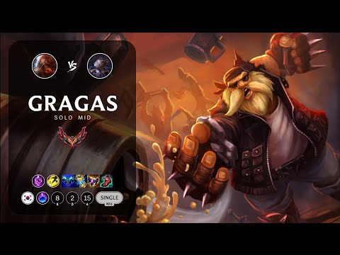 Gragas Mid vs Orianna - KR Grandmaster Patch 13.18