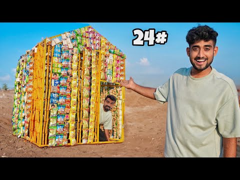 Living 24 Hours Inside a Food House Challenge